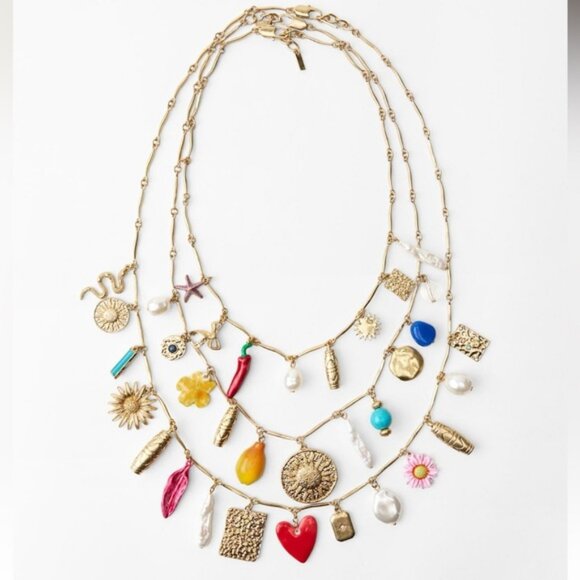 ZARA 3-PACK OF CHARM NECKLACES - Picture 2 of 3